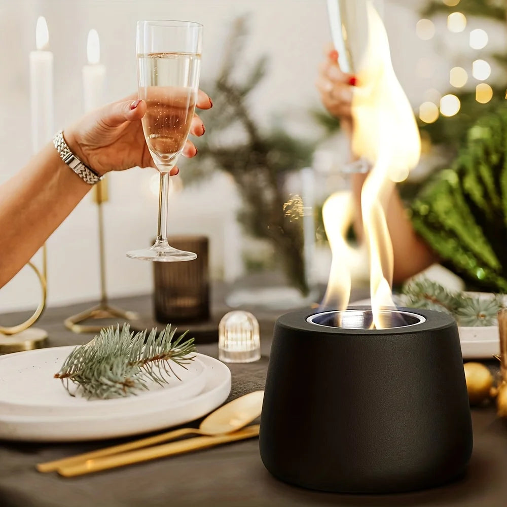 Tabletop Fire Pit - Portable Cast Iron Mini Fire Bowl for Patio, Outdoor Entertaining & S'mores