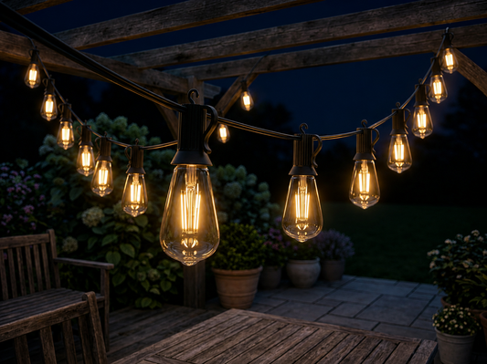 Solar String Lights Outdoor ST38 - Shatterproof Festoon Garland Lights for Patio, Garden, Pergola & Party