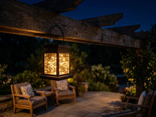 Outdoor Solar Lantern - Warm Glow Hanging Garden Lantern for Patio, Yard & Deck