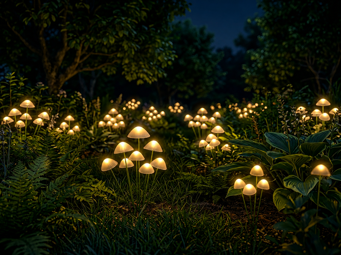 Solar Mushroom Garden Lights Outdoor - Warm White LED Jellyfish Stake Lights for Lawn, Patio & Garden Decor