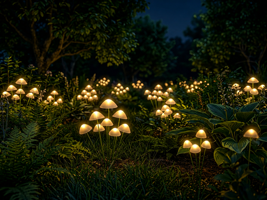 Solar Mushroom Garden Lights Outdoor - Warm White LED Jellyfish Stake Lights for Lawn, Patio & Garden Decor