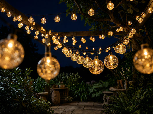 Solar String Lights Outdoor 200 Led Crystal Globe Lights Waterproof Solar Festoon Fairy Light for Garden Christmas Outdoor Decor