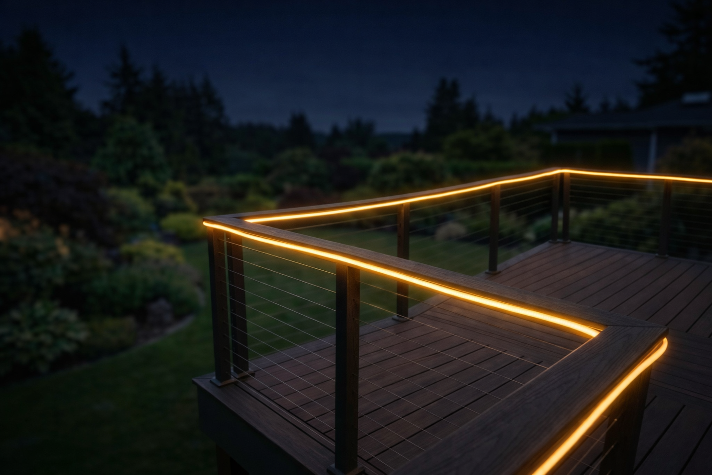 Solar Neon Rope Light Outdoor - Warm White Flexible LED Strip Light for Patio, Fence, Garden & Deck Decor