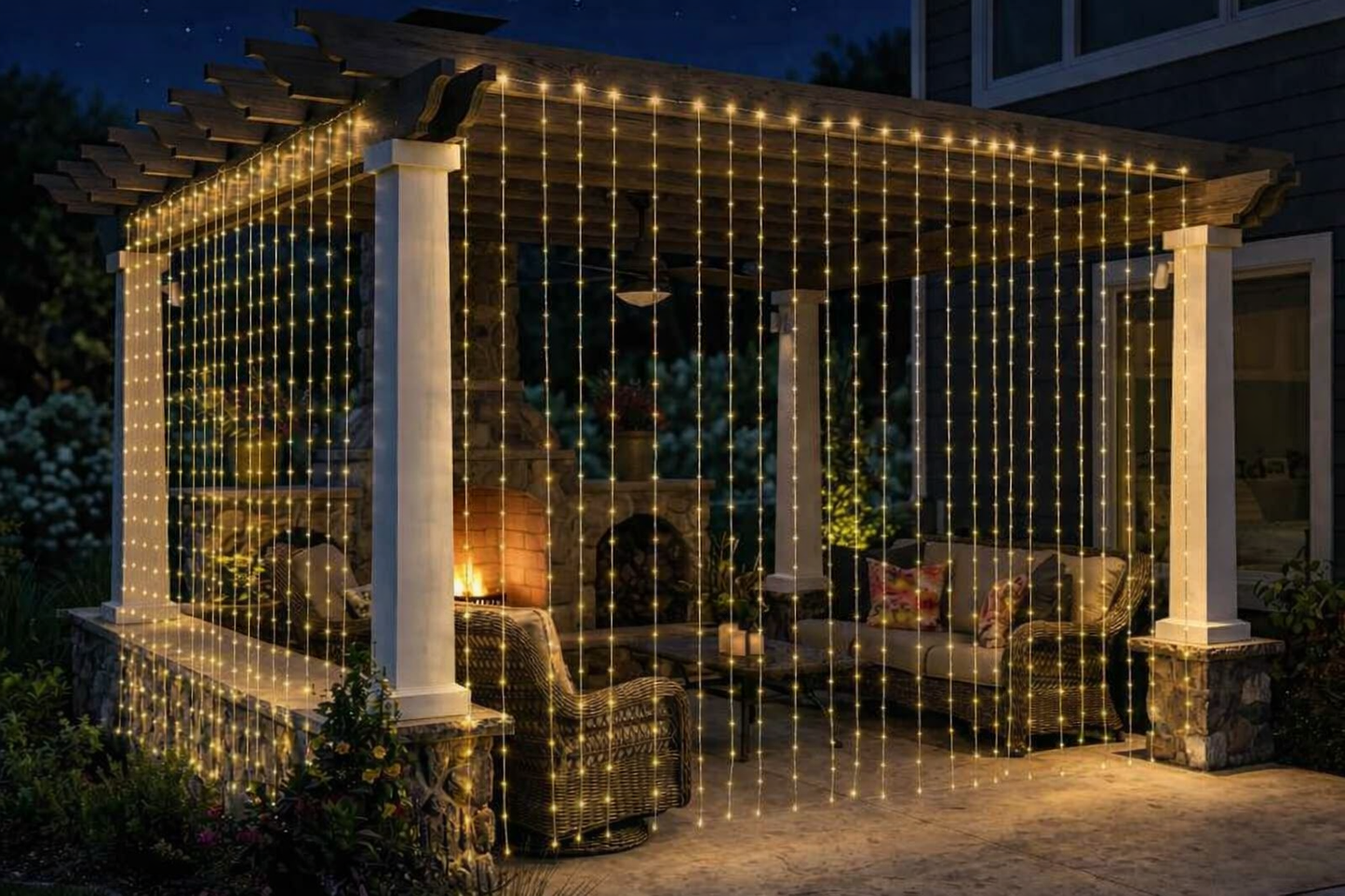 Solar Curtain String Lights