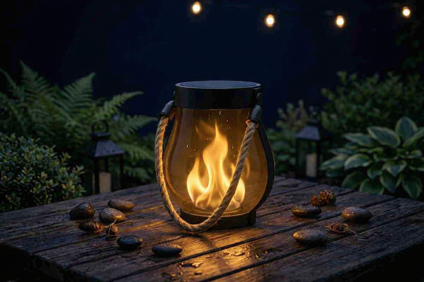 Solar Flame Rope Lantern