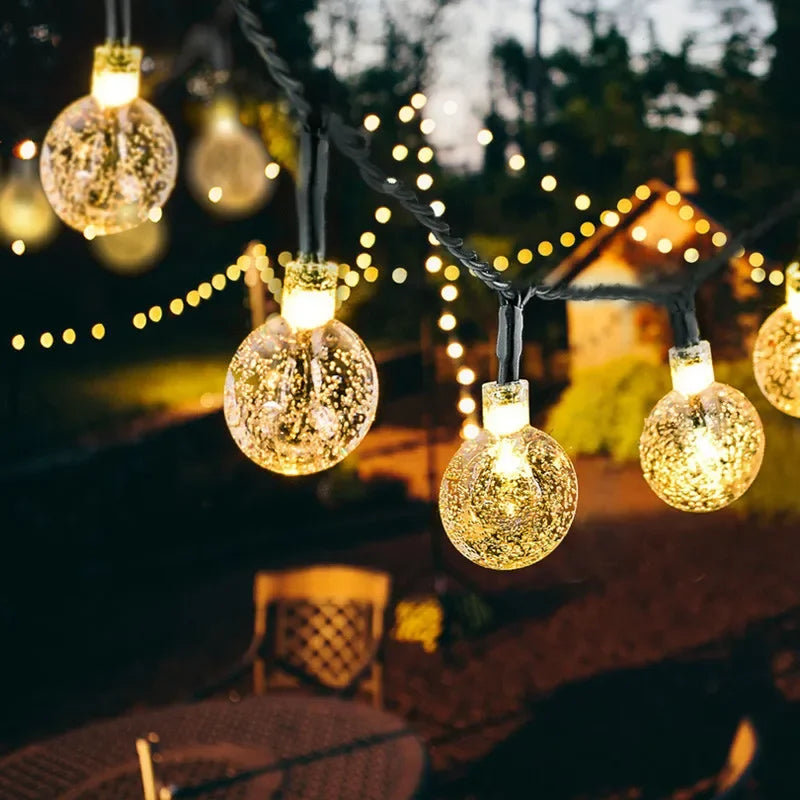 Solar Crystal Globe String Lights