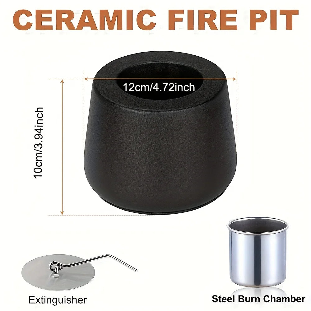 Tabletop Fire Pit - Portable Cast Iron Mini Fire Bowl for Patio, Outdoor Entertaining & S'mores