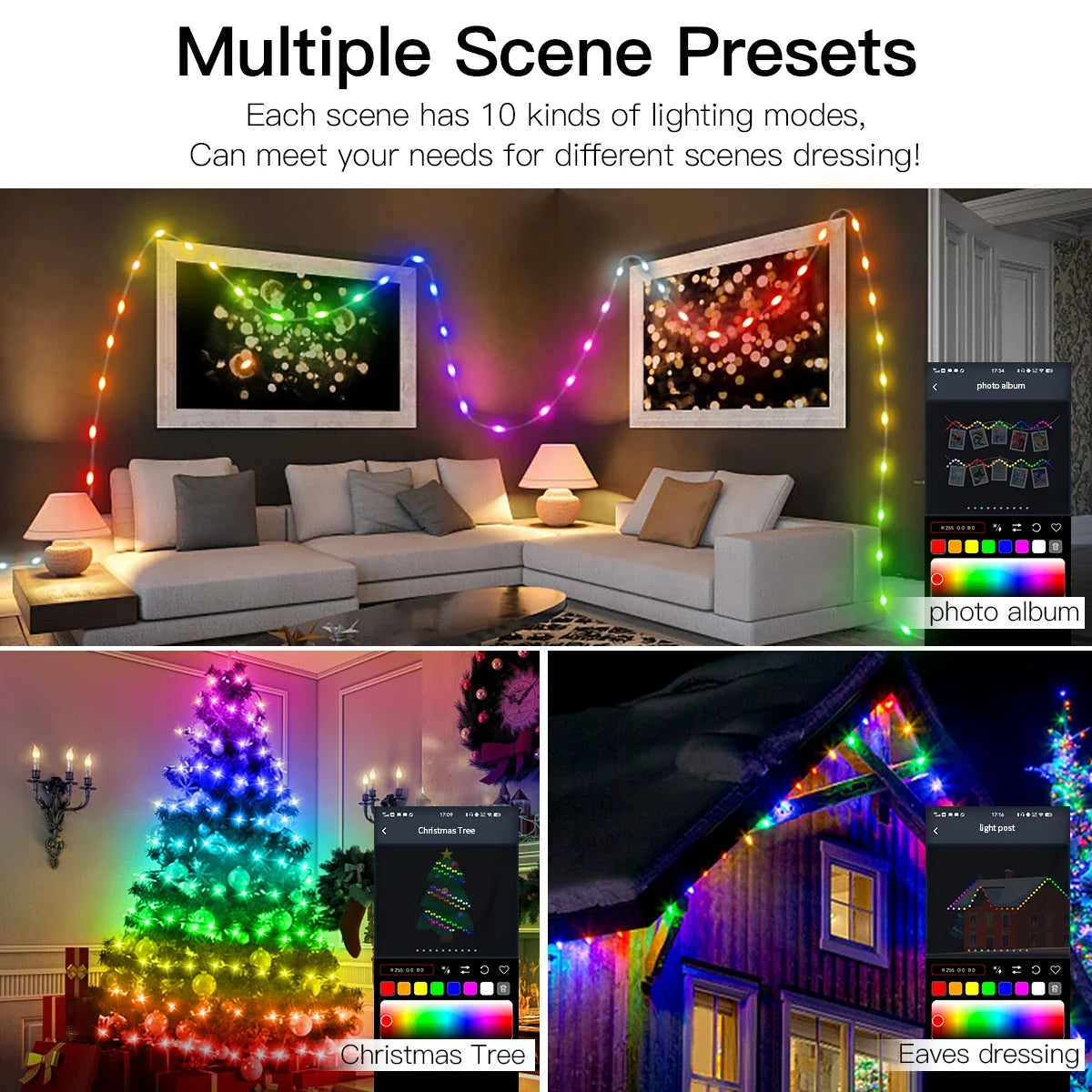 RGBIC Bluetooth LED String Lights - 20M Dream Color USB Fairy Lights with App Control for Bedroom, Patio & Holiday Decor
