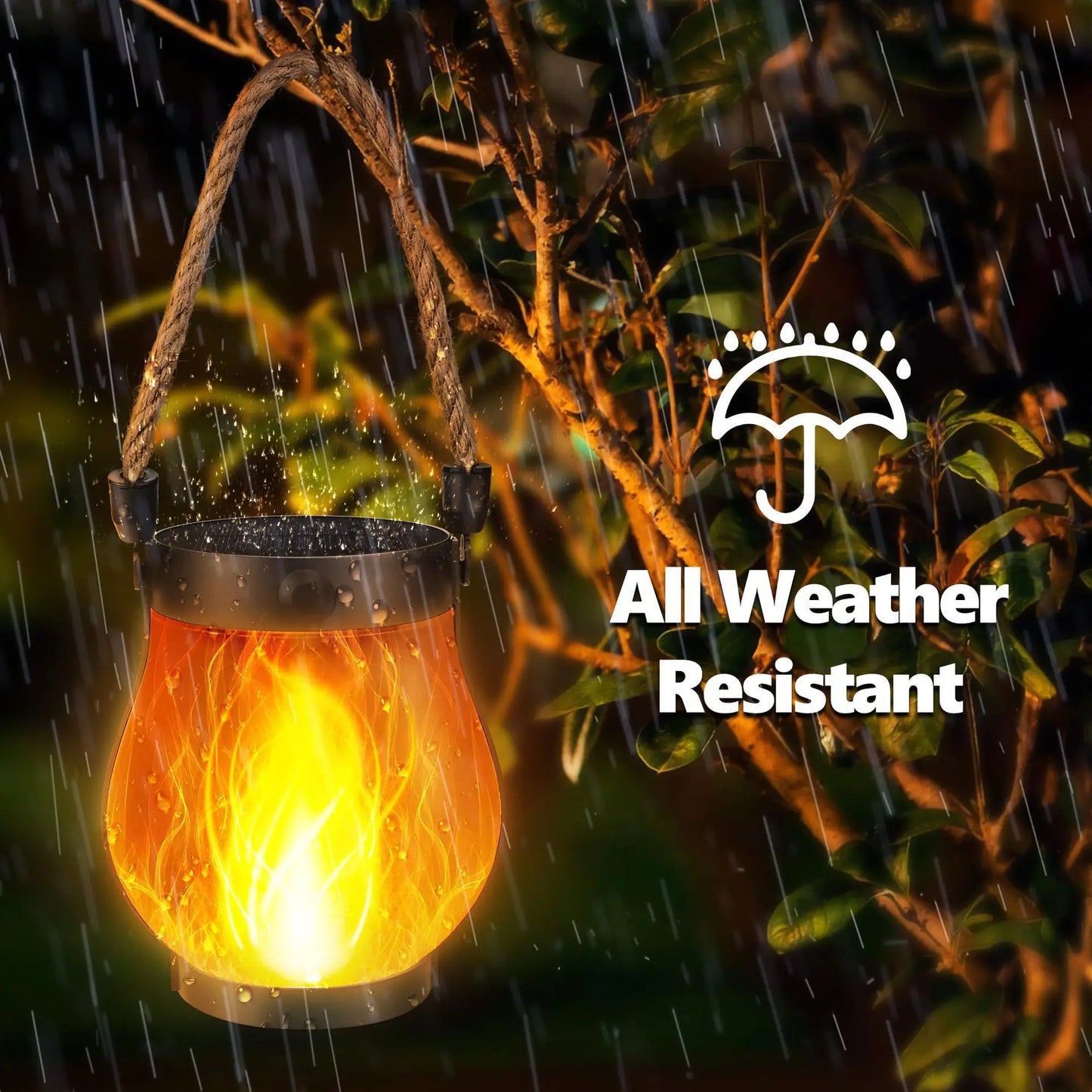Solar Flame Rope Lantern