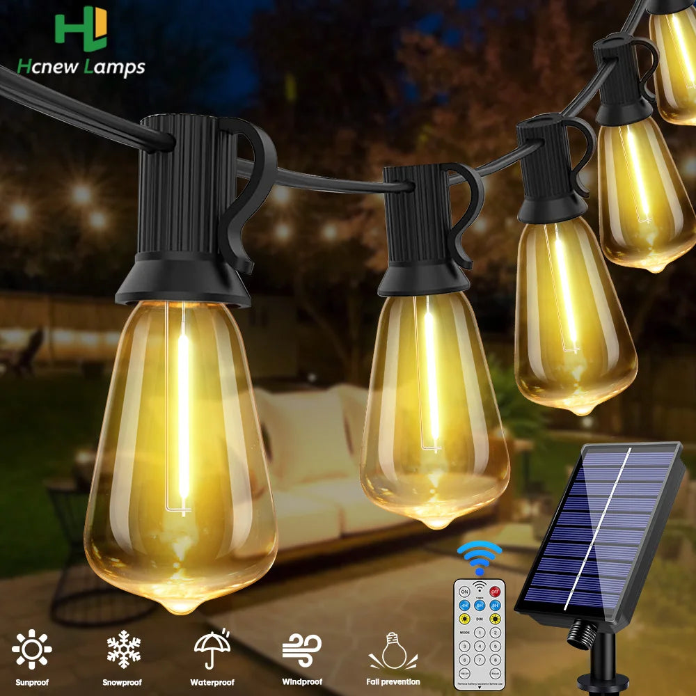 Solar String Lights Outdoor ST38 - Shatterproof Festoon Garland Lights for Patio, Garden, Pergola & Party