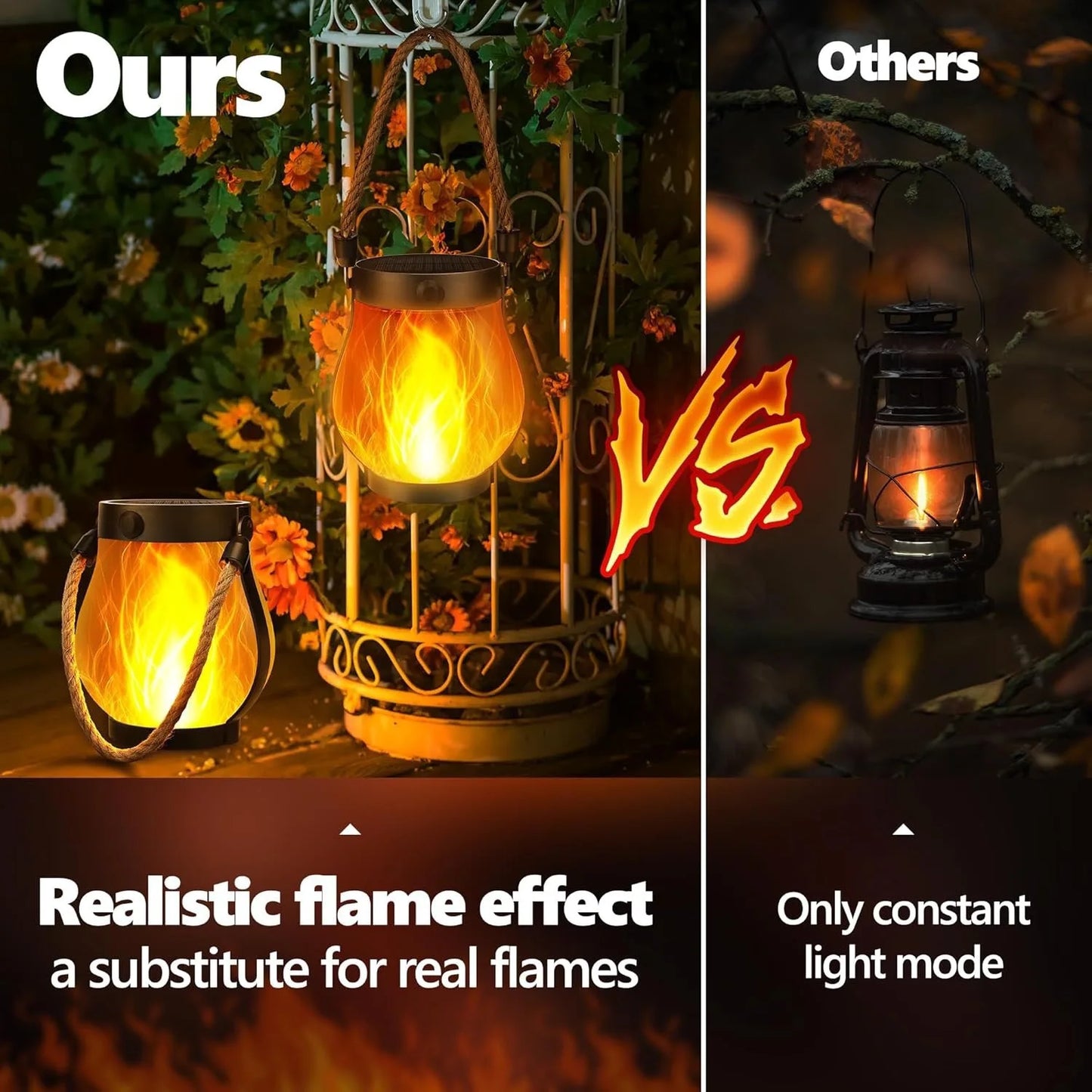 Solar Flame Rope Lantern