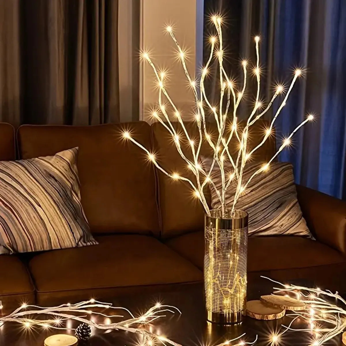 Lit Birch Branch Lights
