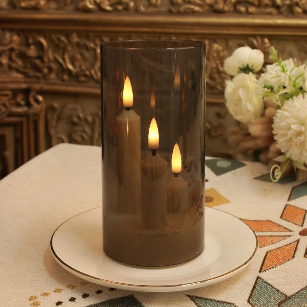 Flameless Taper Candles Set - Flickering LED Pillar Candles for Wedding, Dining Table & Home Decor
