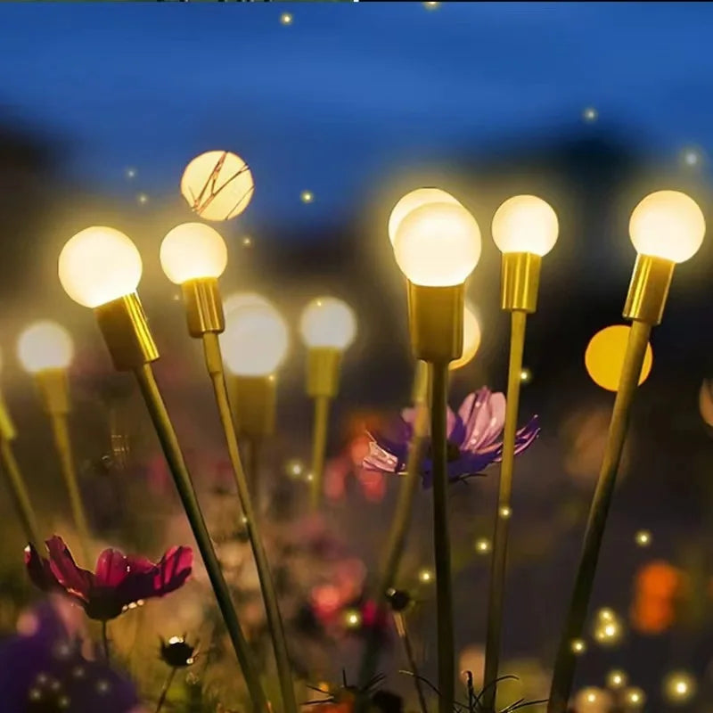 Solar Firefly Garden Lights Outdoor - 10 LED Swaying Stake Lights for Yard, Pathway & Garden Decor