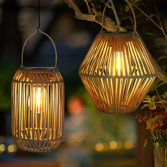 Solar Rattan Lantern