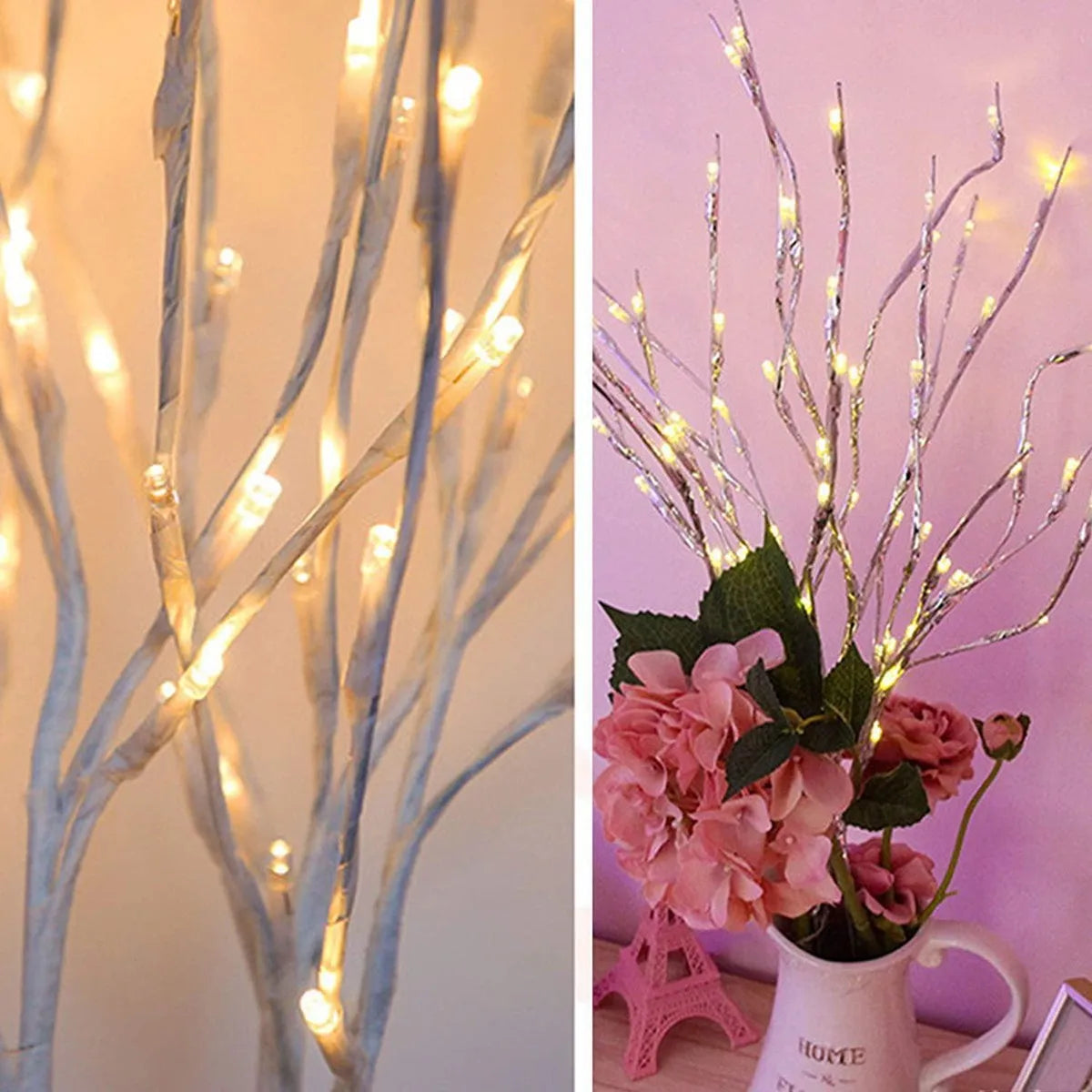 Lit Birch Branch Lights