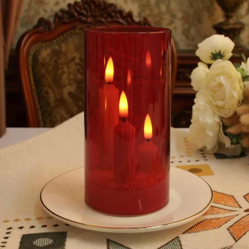 Flameless Taper Candles Set - Flickering LED Pillar Candles for Wedding, Dining Table & Home Decor