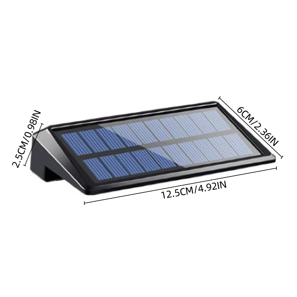 Solar Fence Lights Outdoor 2 Pack - 4 LED Waterproof Wall Lights for Fence, Deck, Yard & Pathway