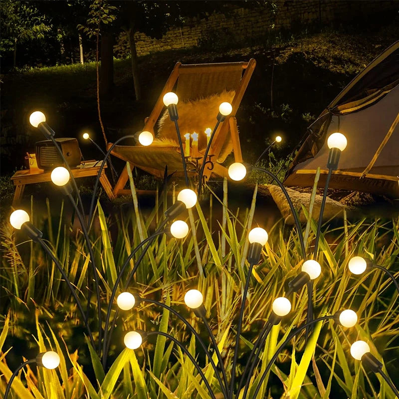 Solar Firefly Garden Lights Outdoor - 10 LED Swaying Stake Lights for Yard, Pathway & Garden Decor