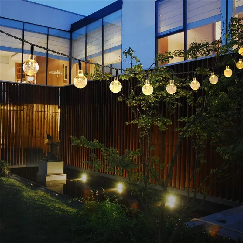 Solar Crystal Globe String Lights