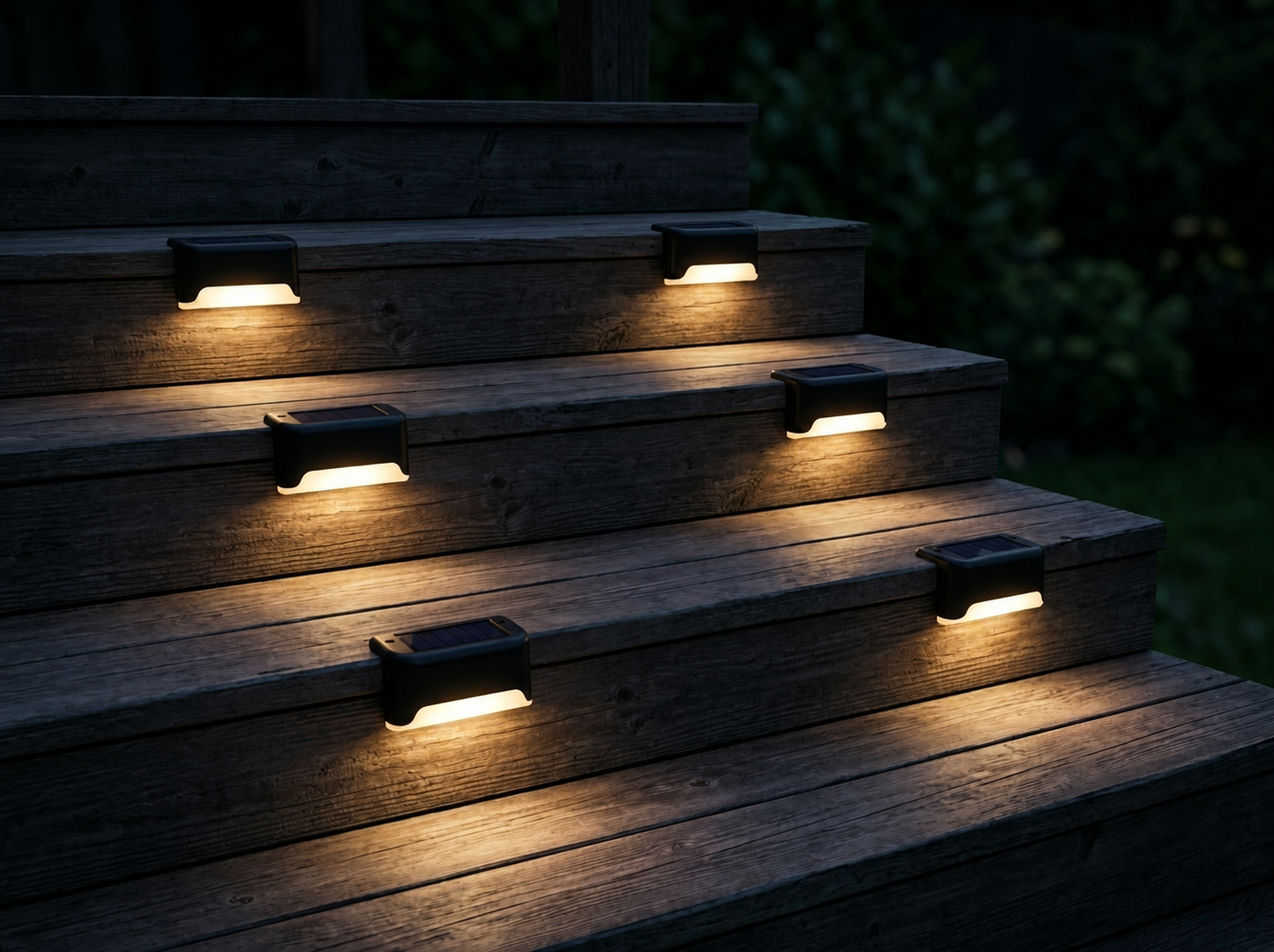 Solar Step & Path Lights - Warm White Waterproof LED for Stairs, Deck & Garden